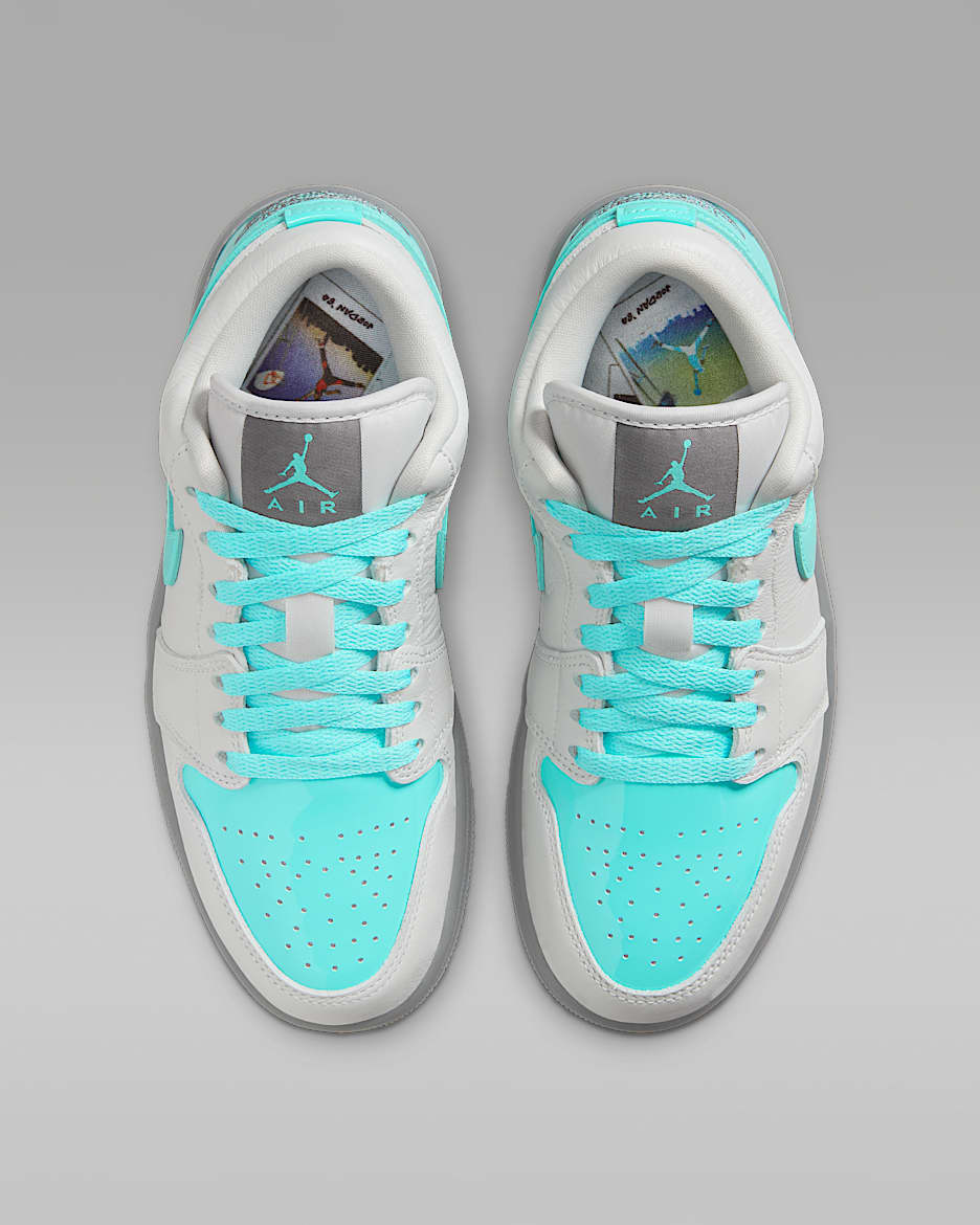 Teal and gray jordans discount